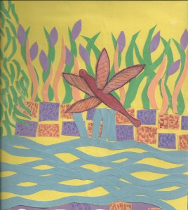 Our art project honoring the red dragonfly